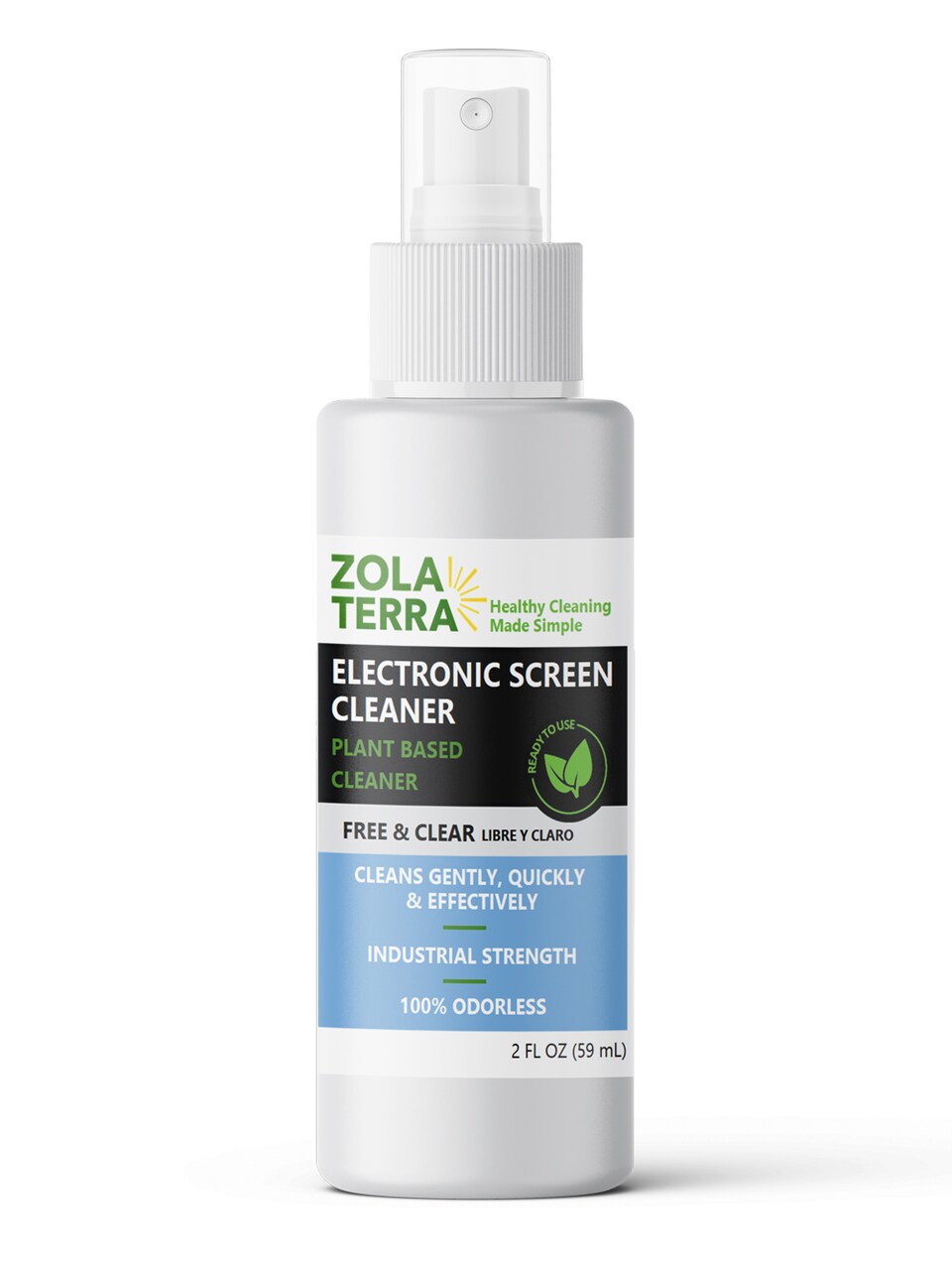 ZolaTerra Electronic Screen Cleaner, RTU, 2oz Case of 2 with Microfiber Towel
